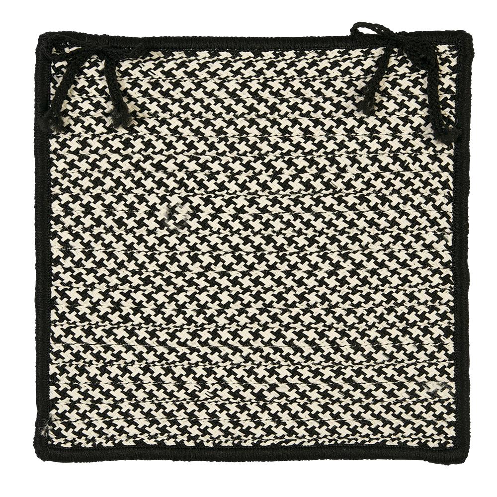 Colonial Mills OT49A015X015SX Outdoor Houndstooth Tweed - Black Chair Pad (single)